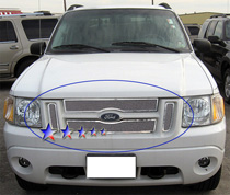 01-03 Explorer Sport, 01-05 Explorer Sport Trac APS Chrome Stainless Steel Main Upper Grille