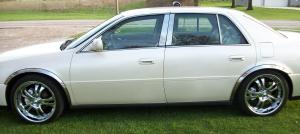 2000-2005 Cadillac DeVille 4 Door Sedan Only APS Stainless Steel Front and Rear Wheel Arches Fender Trim