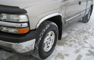 1999-2006 Chevy Silverado/1999-2006 GMC Sierra Short Style APS Stainless Steel Front and Rear Wheel Arches Fender Trim