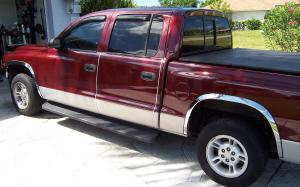 1997-2004 Dodge Dakota Long Style APS Stainless Steel Front and Rear Wheel Arches Fender Trim