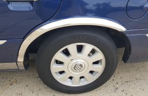 2003-2010 Mercury Grand Marquis LS Short Style APS Stainless Steel Front and Rear Wheel Arches Fender Trim