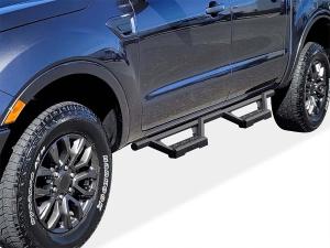 2019-2023 Ford Ranger Super Crew Cab| 4-Door APS Stainless Steel with 6061 Aluminum Step Pad Both Sides Nerf Bar M3