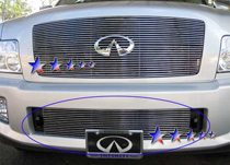 04-10 QX56 (Not Good For Equipping w/ Speed Sensor) APS Polished Aluminum Lower Bumper Grille