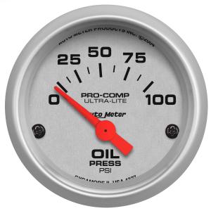 All Jeeps (Universal), Universal - Fits all Vehicles Auto Meter Gauges - Ultra-Lite Series Electric Gauge (Oil Pressure: 0-100 PSI)