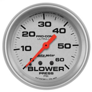 All Jeeps (Universal), Universal - Fits all Vehicles Auto Meter Gauges - Ultra-Lite Series Mechanical Blower Pressure Gauge  (0-60 PSI)