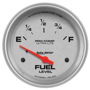 All Jeeps (Universal), Universal - Fits all Vehicles Auto Meter Gauges - Ultra-Lite Series Electric Fuel Level Gauge