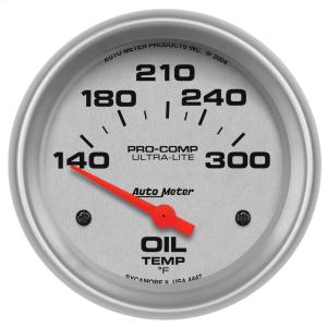 All Jeeps (Universal), Universal - Fits all Vehicles Auto Meter Gauges - Ultra-Lite Series Electric Oil Temperature Gauge (140-300 degrees F)