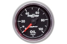 Universal Auto Meter AM Sport-Comp II Gauges - Autometer Sport-Comp II 52mm 0-100 PSI Electronic Oil Pressure