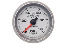 Universal Auto Meter AM Ultra-Lite II Gauges - Autometer Ultra-Lite II 52mm 0-100 psi Full Sweep Electric Oil Pressure