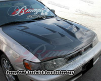 93-97 Corolla B-Magic Carbon Fiber Hoods - Raiden Series