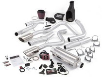 03-04 Ford F250 6.0L (Crew Cab/Short Bed), 03-04 Ford F350 6.0L (Crew Cab/Short Bed) Banks Six-Gun Bundle - Dual Exhaust (Chrome Stainless Steel Tips)