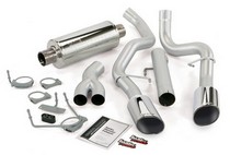 04-07 Dodge Ram 325HP (Short Cab/Long Bed, Crew Cab/Short Bed) Banks Monster Exhaust - Diesel Duals (Black Stainless Steel Tips)