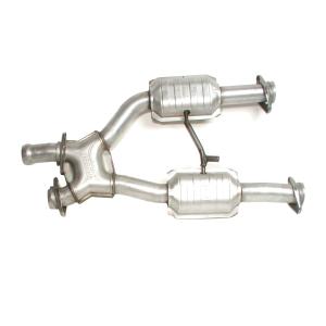 79-93 Ford Mustang BBK Exhaust Pipes - Extractor Series 2-1/2 Inch Short X-Style w/ Converters