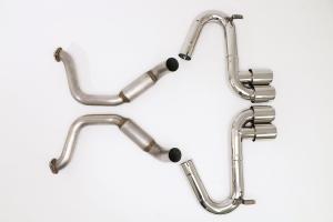 97-04 Corvette C5 B&B Performance Bullet Exhaust System, Quad Round Double Wall Tips.