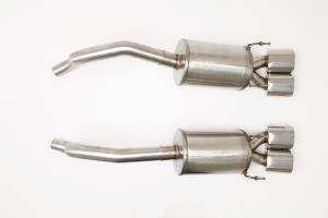 05-08 Corvette C6 B&B Performance Bullet Exhaust System, PRT X-Pipe Section w/ Resonators, Quad Oval Rolled Tips.