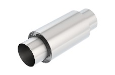 Universal Borla BOR XR-1 Mufflers - 3 -1/2in In/Out x 5in Round x 8in Long XR-1 Sportsman Shorty Racing