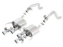 14-16 Chevrolet Corvette (C7 6.2L V8 Automatic/Manual Trans RWD 2dr w/NPP dual mode exhaust) Borla Exhaust - Rear, S-Type, Quad Center Rear Exit, Dual Round Rolled Angle-Cut Intercooled