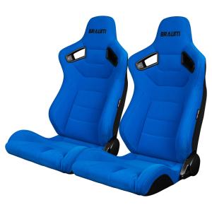 Universal (Can Work on All Vehicles) Elite Series Sport Seats - Blue Cloth (Black Stitching)