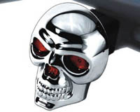 Universal - Fits all Trucks / SUVs Bully Hitch Covers - Die Cast Skull Hitch Cover w/ Light Up Eyes For 1.25 Inch, 2 Inch Hitch Receivers