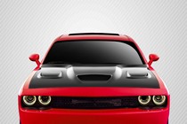 2008-2016 Dodge Challenger Carbon Creations Hellcat Look Hood (Carbon Fiber)