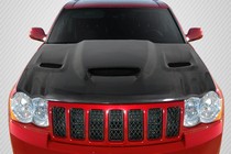 2005-2010 Jeep Grand Cherokee Carbon Creations DriTech Hellcat look Hood, 1 Piece