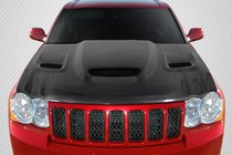 2005-2010 Jeep Grand Cherokee Carbon Creations DriTech Hellcat look Hood, 1 Piece