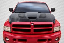 1994-2001 Dodge Ram Carbon Creations DriTech Viper Look Hood, 1 Piece