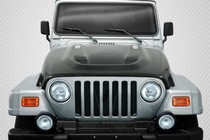 1997-2006 Jeep Wrangler Carbon Creations DriTech Power Dome Hood, 1 Piece