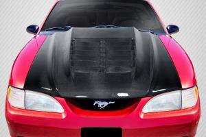 1994-1998 Ford Mustang Carbon Creations GT500 V2 Hood - 1 Piece