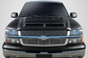 2002-2006 Chevrolet Avalanche (w/o cladding), 2003-2005 Chevrolet Silverado Carbon Creations GT500 Hood - 1 Piece