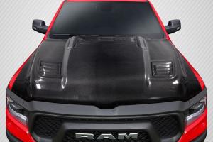 2019-2020 Dodge Ram Carbon Creations Rebel Mopar Look Hood - 1 Piece