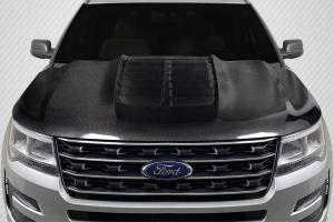 2016-2019 Ford Explorer Carbon Creations GT500 Look Hood - 1 Piece