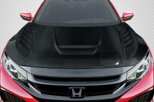 2016-2021 Honda Civic Carbon Creations Time Attack Hood - 1 Piece
