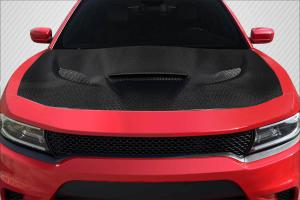 2015-2023 Dodge Charger Carbon Creations Geo6ix Dritech Hellcat Look Hood - 1 Piece