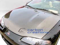 1995-1999 Eagle Talon, 1995-1999 Mitsubishi Eclipse Carbon Creations OEM Style Hood (Carbon Fiber)