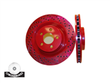 75-83 Volvo 260 Series, 75-86 Volvo 240 Series, 87-93 Volvo 240 Series Chrome Brakes Vented Brake Rotor - 263mm Outside Diameter - 5 Lugs (Red)