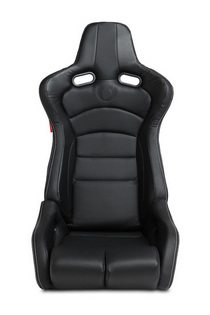 Universal (Can Work on All Vehicles) Cipher Auto Viper Racing Seats Leatherette & Carbon Fiber - All Black with White Stitching