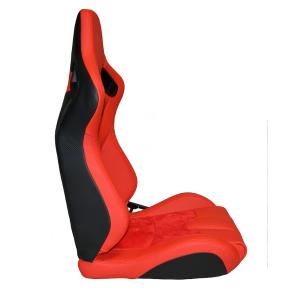 Universal (can work on all vehicles) Cipher AR-9 Revo Racing Seats Red Suede & Fabric w/ Carbon Fiber Poly Backing - Pair