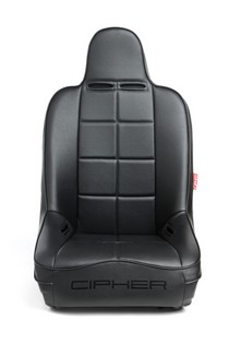 Universal Cipher Auto Fixed Bucket Suspension/Jeep Seats, Black Leatherette