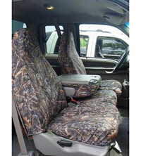 05 Nissan Titan - Bucket Seats With Adjustable Headrest / Armrest With Passenger Fold Flat Seat (No Seat Airbags) Covercraft Seat Saver True Timber Camo (Conceal Brown)