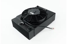 Universal CSF Radiators - Aluminum - Universal Drag Race / Tuck Radiator w/9in Spal Fan - 10.5in H x 10in L x 3.6in W - Black