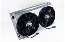 Universal CSF Radiators - Aluminum - Motorsport Radiator with Shroud - 14in SPAL Brushless Fans - Harnesses