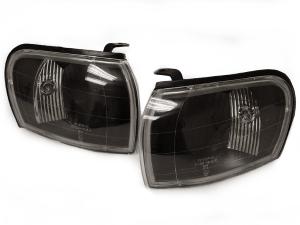 Carpartsinnovate For Subaru 95-01 Impreza Corner Lamps Turn Signal Lights Black Left+Right DEPO 
