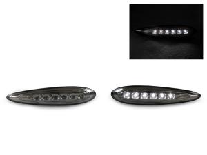 2000-2003 Nissan Maxima DEPO Smoke Front White LED Bumper Side Marker Lights