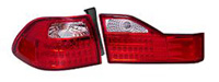 98-00 ACCORD SEDAN DEPO Tail Lights - LED Chrome w/ Red Lens