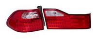 01-02 ACCORD SEDAN DEPO Tail Lights - LED Chrome w/ Red Lens
