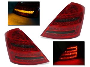 2007-2009 Mercedes W221 S-Class DEPO LED Facelift Look Red/Smoke Tail Lights