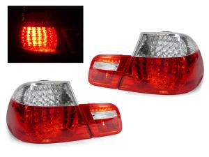 2004-2006 Bmw E46 2D DEPO Red/Clear LED Tail Lights - 4 Pieces