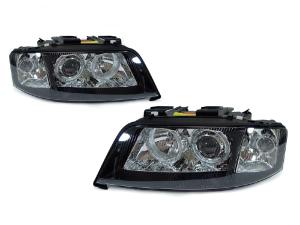 1998-2001 Audi A6 C5 DEPO D2S Black Angel Projector Headlights With 3 Wire Type Motor And Motor Is Included