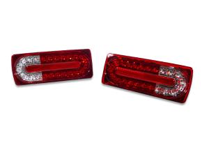 1990-2008 Mercedes W463 G Class DEPO Facelift Look Red/Clear LED Tail Lights
